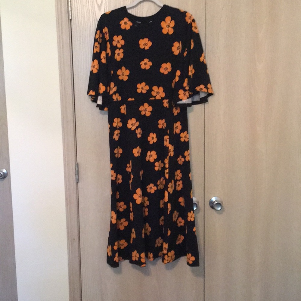 Black and orange floral Who What Wear dress Small